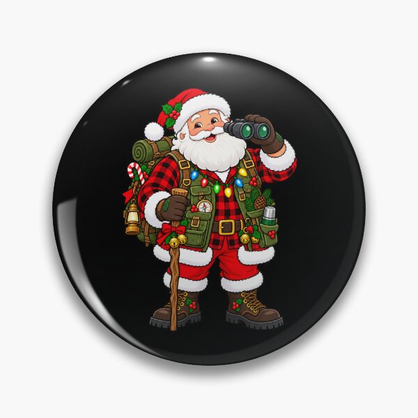Item preview, Santa Camping Christmas Outdoor Adventure With Binoculars designed and sold by hartwell-made.