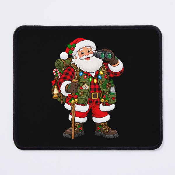 Item preview, Santa Camping Christmas Outdoor Adventure With Binoculars designed and sold by hartwell-made.