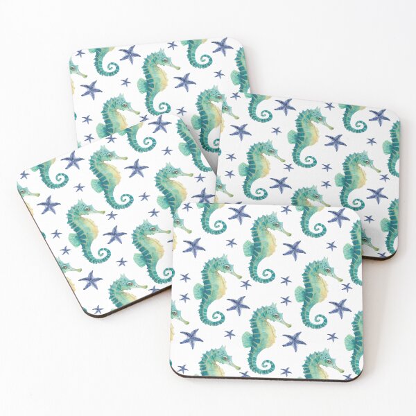 Item preview, Watercolor Seahorse and Starfish Pattern designed and sold by DILMIK..