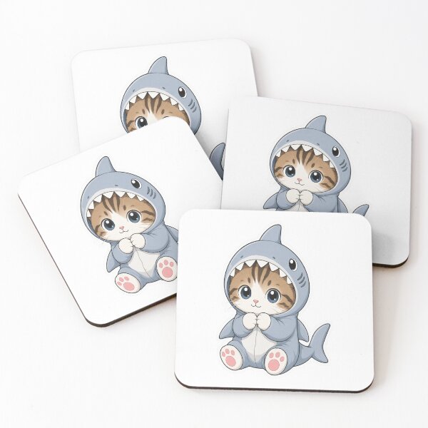 Item preview, Tabby Cat In Cute Shark Costume designed and sold by DariaDoodleArt.