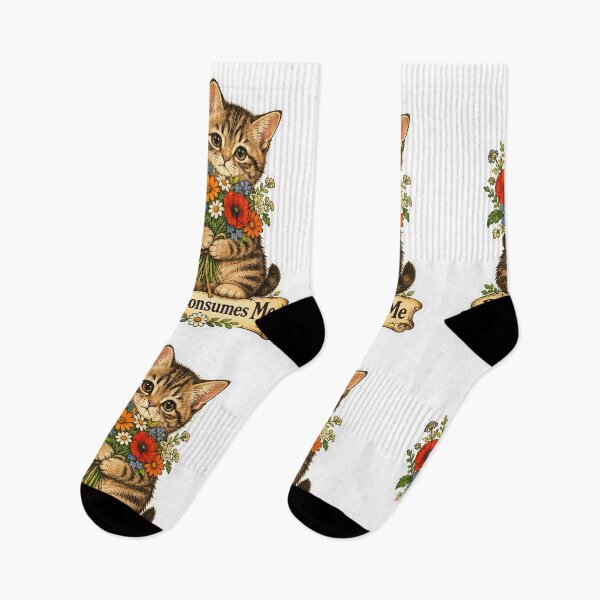 Item preview, Rage Consumes Me Tabby Kitten With Flowers designed and sold by DariaDoodleArt.