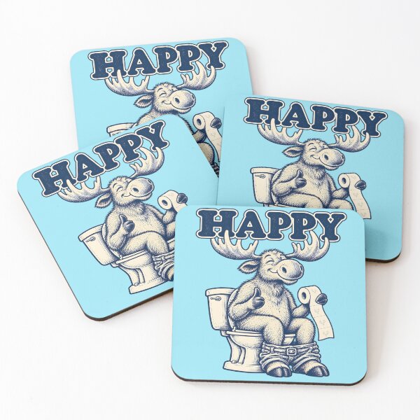Item preview, Happy Moose Bathroom Humor Vintage Design designed and sold by Clothes With Smiling Animals Walt Gral.