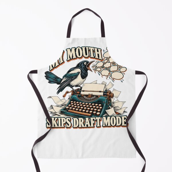 Item preview, Unfortunately I Don't Think Before I Speak — Magpie Typewriter Wordplay designed and sold by UrbanCanvvas.