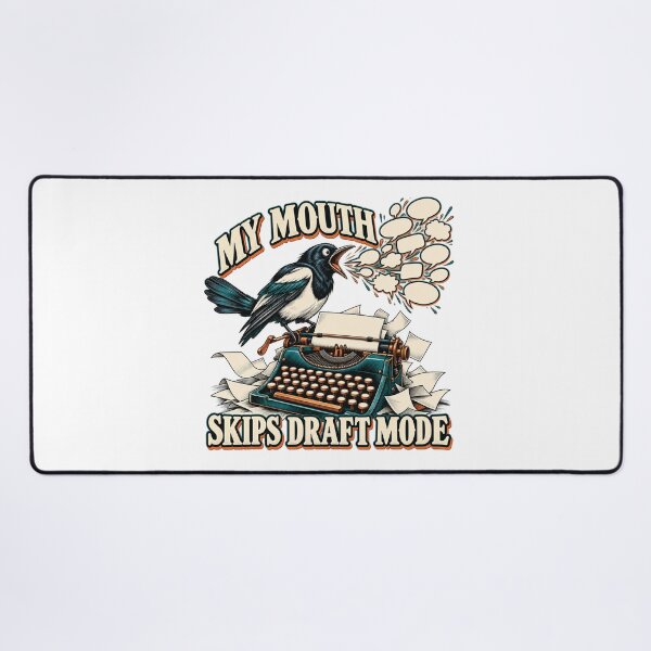 Item preview, Unfortunately I Don't Think Before I Speak — Magpie Typewriter Wordplay designed and sold by UrbanCanvvas.