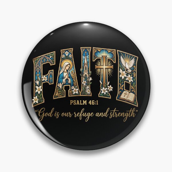 Item preview, Faith Floral Stained Glass – Psalm 46:1 Bible Verse designed and sold by HappyHarmony40.