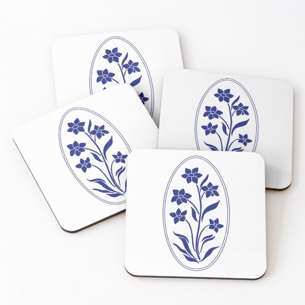 Item preview, Vintage Blue Botanical Floral Motif in Oval Frame - 02 designed and sold by ivyysophia.
