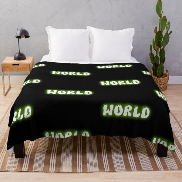 Item preview, WORLD Neon Green Glow Typography designed and sold by Detroja Typography.