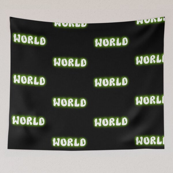 Item preview, WORLD Neon Green Glow Typography designed and sold by Detroja Typography.