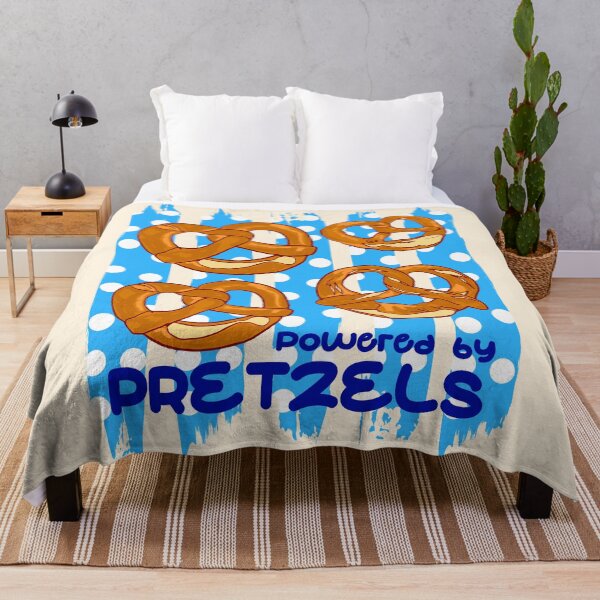 Item preview, Powered by Pretzels Blue Polka Dot Retro Foodie designed and sold by MaiZephyr.