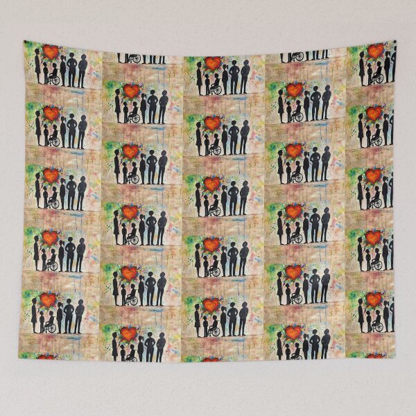 Item preview, United in Love - Inclusive Family Under Rainbow Heart designed and sold by JoannaG-B.