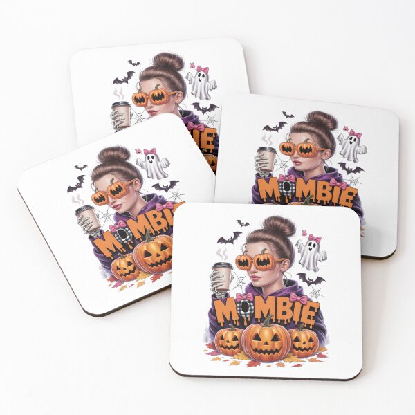 Item preview, Mombie Halloween – Funny Tired Mom Messy Bun Coffee Art designed and sold by jkrphoto.