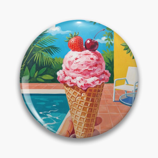 Item preview, Strawberry Ice Cream Cone Pop Art designed and sold by Home Decor Art.