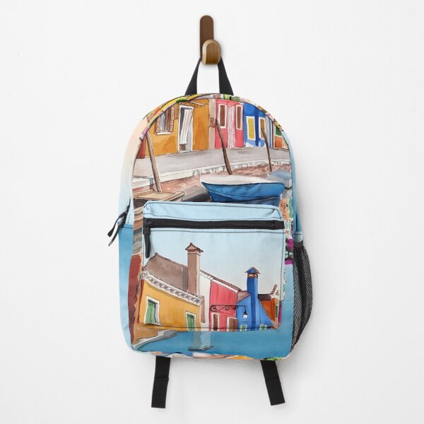Item preview, Burano Italy Watercolor Print – Venice Colorful Island Wall Art designed and sold by POSTERIOCREW.