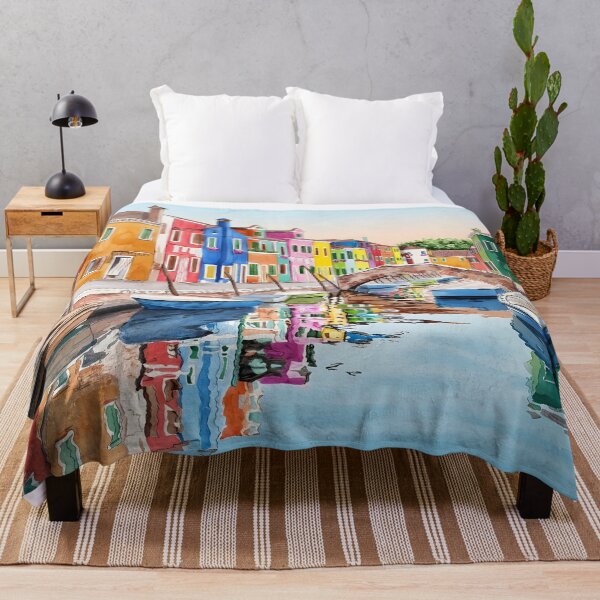 Item preview, Burano Italy Watercolor Print – Venice Colorful Island Wall Art designed and sold by POSTERIOCREW.