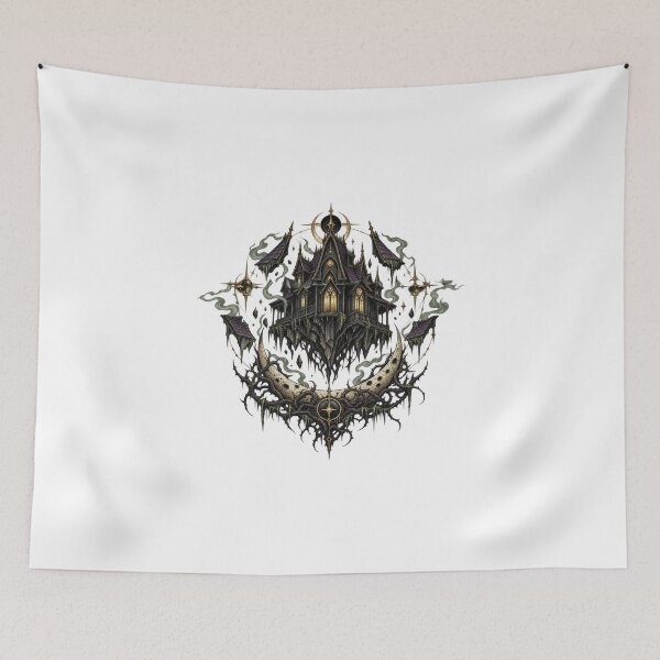 Item preview, Gothic Witch House Magic — Levitating House Crest designed and sold by UrbanCanvvas.