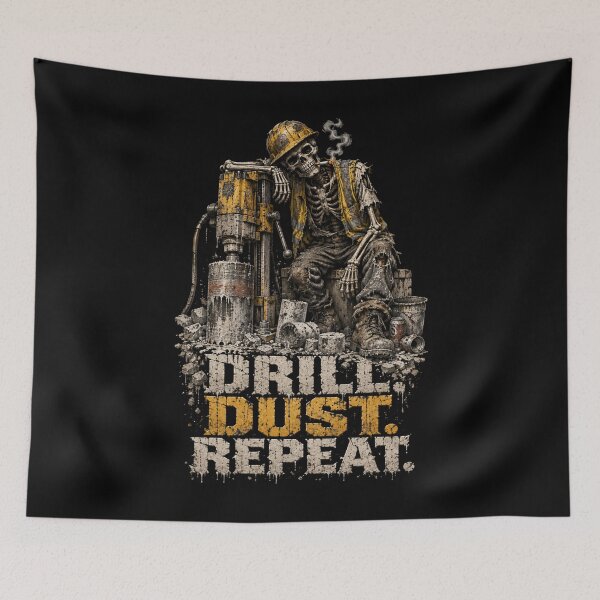 Item preview, Skeleton Core Drill Worker Dark Humor Construction Design designed and sold by Meandmyshop.