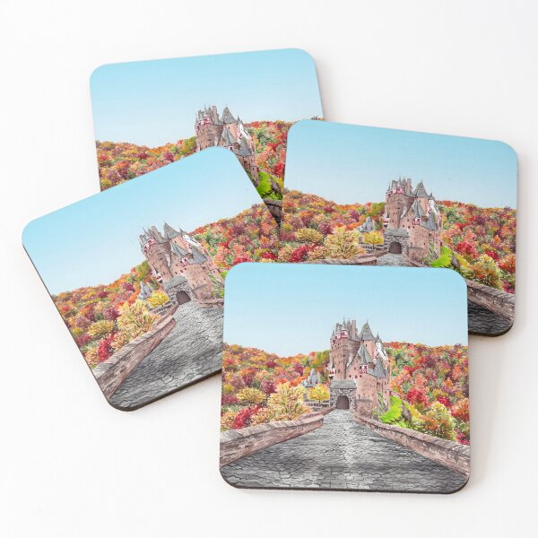 Item preview, Burg Eltz Castle Watercolor Print – Germany Landscape Art designed and sold by POSTERIOCREW.