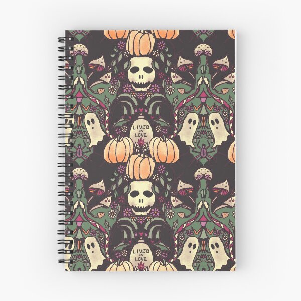 Item preview, Day of the Dead Halloween Pattern on Black designed and sold by MayCartPrintArt.