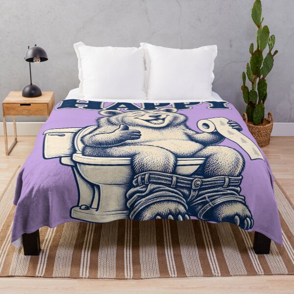 Item preview, Happy Bear Bathroom Humor Vintage Design designed and sold by Clothes With Smiling Animals Walt Gral.