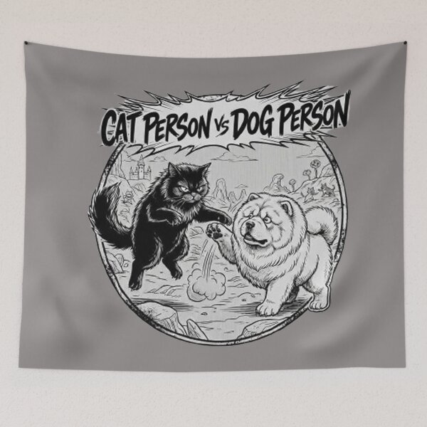 Item preview, Cat Person VS Dog Person Epic Pet Battle designed and sold by PetalsPaws.