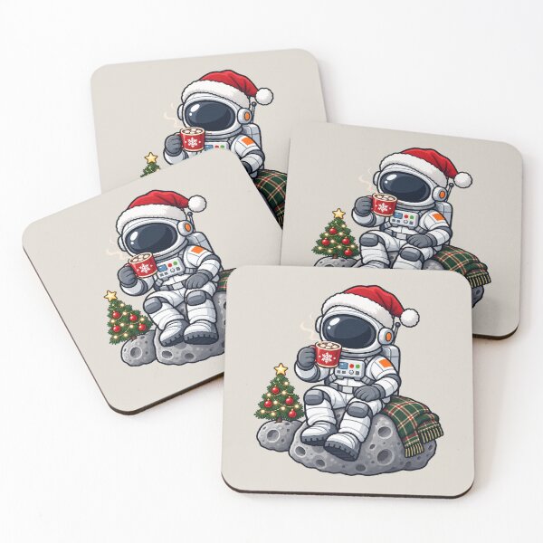 Item preview, Cozy Christmas Astronaut Drinking Lunar Cocoa designed and sold by BROHLine Studio.