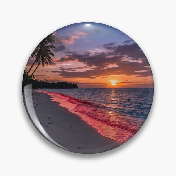 Item preview, Sunset on the beach with bright red waves designed and sold by Mente Creativa.