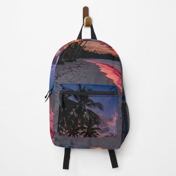 Item preview, Sunset on the beach with bright red waves designed and sold by Mente Creativa.