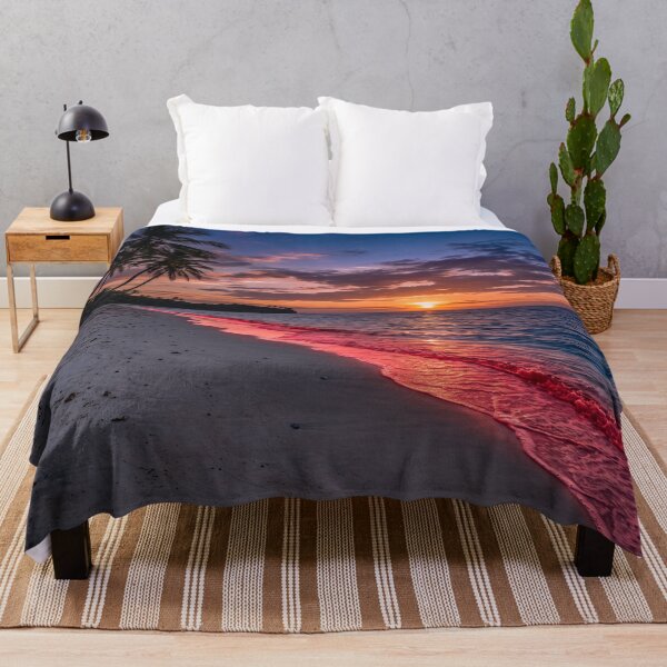 Item preview, Sunset on the beach with bright red waves designed and sold by Mente Creativa.