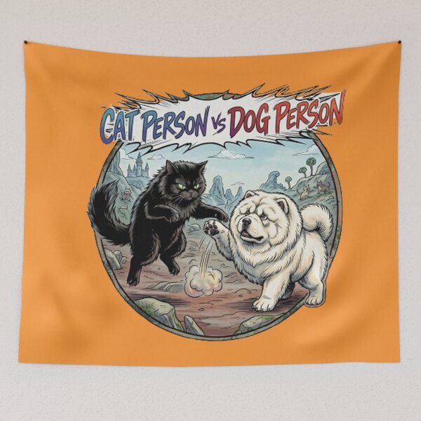 Item preview, Cat Person VS Dog Person: The Ultimate Fluff Battle designed and sold by PetalsPaws.