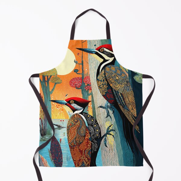 Item preview, Woodpecker in Illustrated Autumn Forest designed and sold by Vintage Poster Gallery.