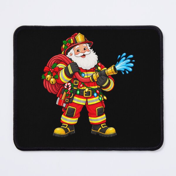 Item preview, Firefighter Santa Christmas in Bright Red Rescue Gear designed and sold by vaylen-orbit.
