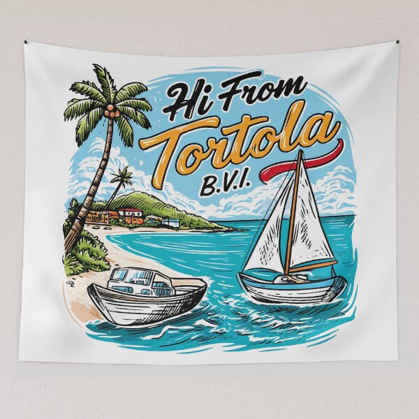 Item preview, Hi From Tortola BVI Beach Boats designed and sold by RichardRags.