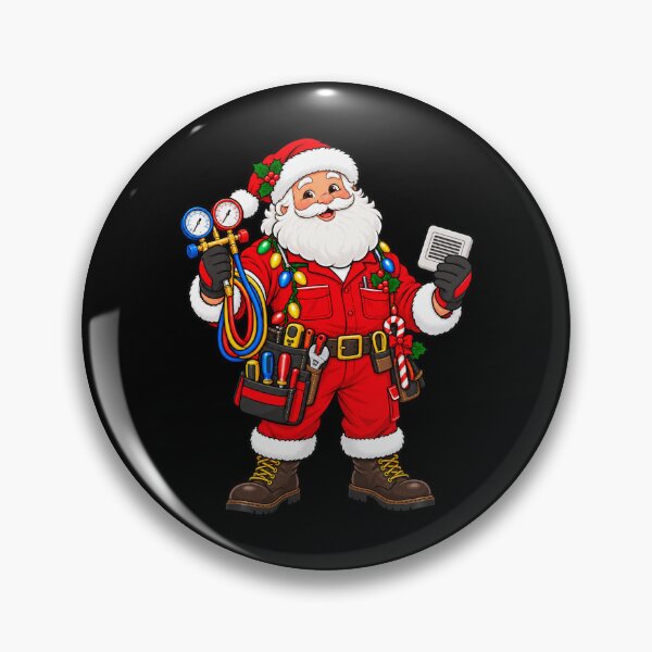 Item preview, Christmas HVAC Technician Santa with Festive Repair Tools designed and sold by vaylen-orbit.