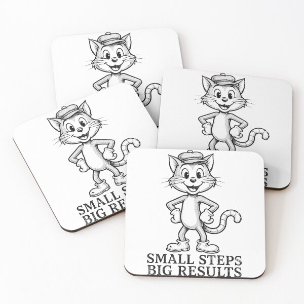 Item preview, Cute Cat Small Steps Big Results Art designed and sold by ThePrintArt.