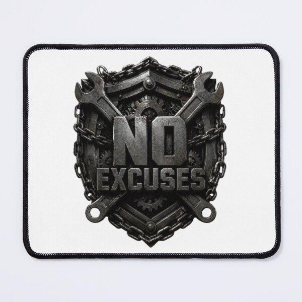 Item preview, No Excuses Industrial Steel Metal Workout Gym Motivation designed and sold by Aura Craft Co..