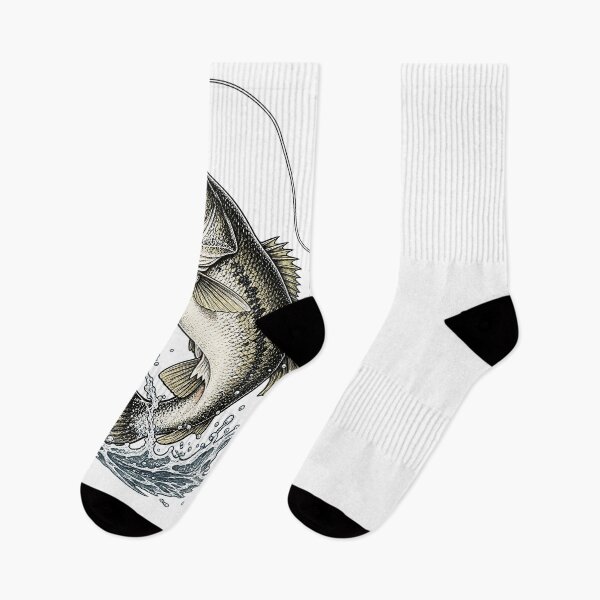 Item preview, Bass Fishing Leaping Fish Hook Angler Design designed and sold by stmpdwrld.