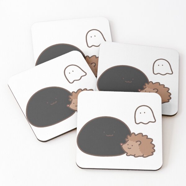 Item preview, Cute Black Cat Ghost Hedgehog Fall Kawaii Sticker designed and sold by xiaoxiaochibi.