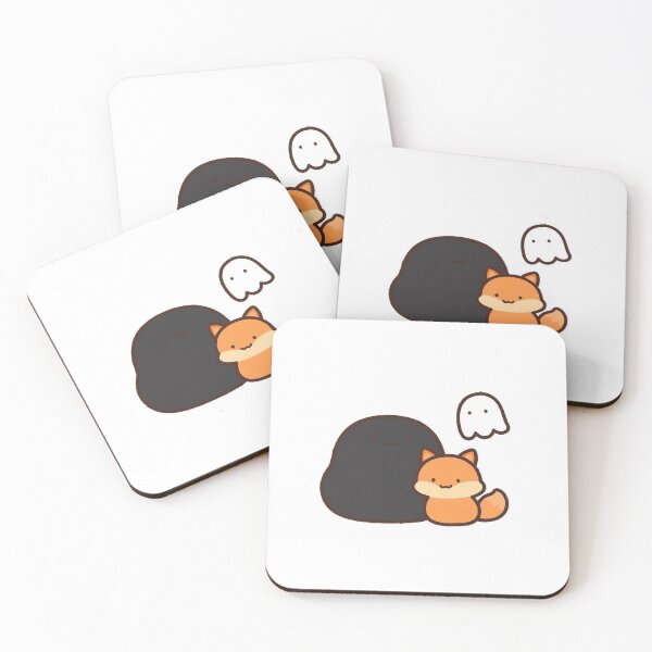 Item preview, Cute Black Cat Ghost Fox Fall Kawaii Sticker designed and sold by xiaoxiaochibi.
