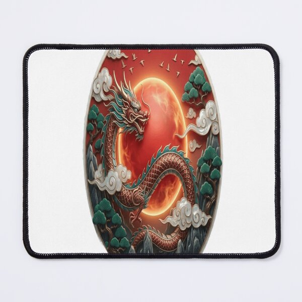 Item preview, Japanese Red Dragon Oval Cloud Sunset Art designed and sold by Walidsolo25.
