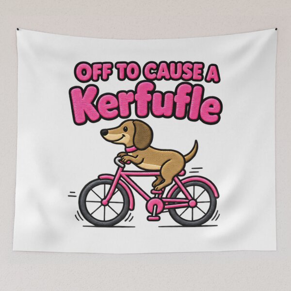 Item preview, Off to Cause a Kerfuffle Dachshund Dog Lover Humor designed and sold by ArtDesignTp.