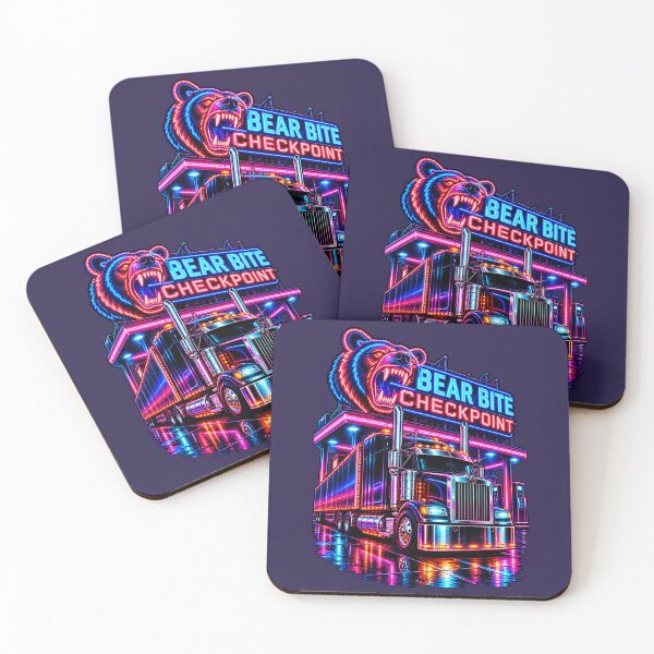 Item preview, Synthwave Trucker & Bear Bite Checkpoint designed and sold by NomadForge.