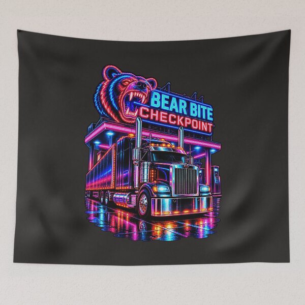 Item preview, Synthwave Trucker & Bear Bite Checkpoint designed and sold by NomadForge.