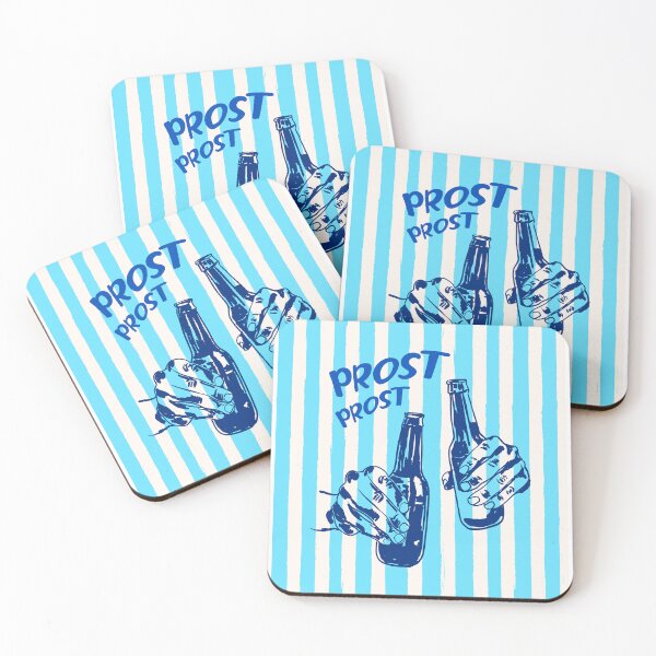 Item preview, Prost Beer Cheers Blue and White Oktoberfest Illustration designed and sold by MaiZephyr.
