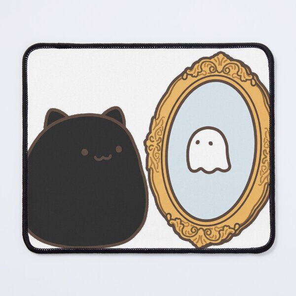 Item preview, Cute Black Cat Ghost Haunted Mirror Halloween Kawaii Sticker designed and sold by xiaoxiaochibi.