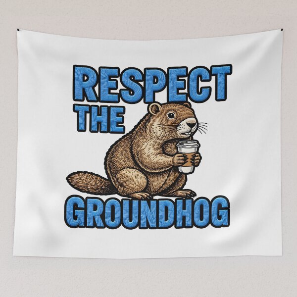 Item preview, Respect The Groundhog Funny Woodland Woodchuck designed and sold by ArtDesignTp.