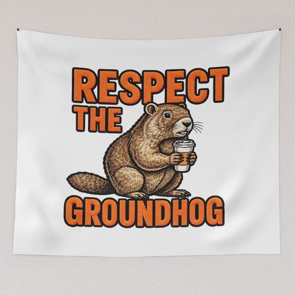 Item preview, Respect The Groundhog Woodchuck Animal Humor designed and sold by ArtDesignTp.