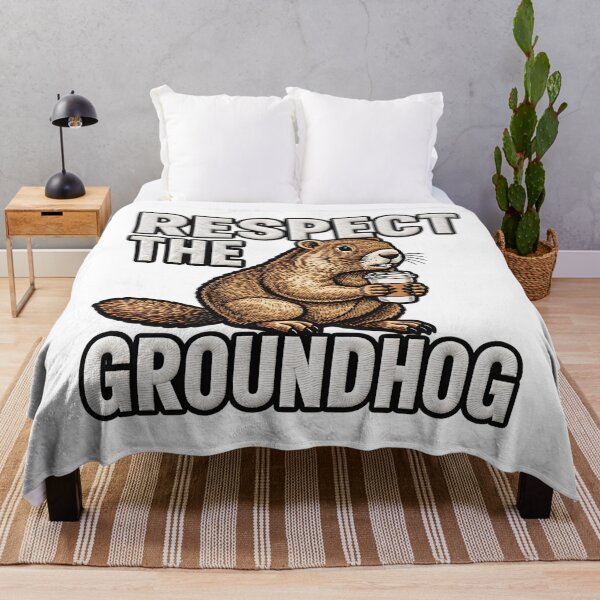 Item preview, Respect The Groundhog Funny Woodchuck Saying designed and sold by ArtDesignTp.