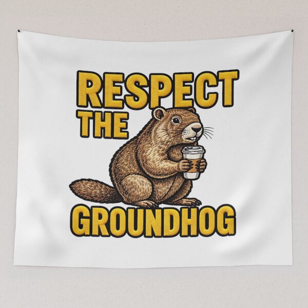 Item preview, Respect The Groundhog Funny Woodchuck Humor designed and sold by ArtDesignTp.