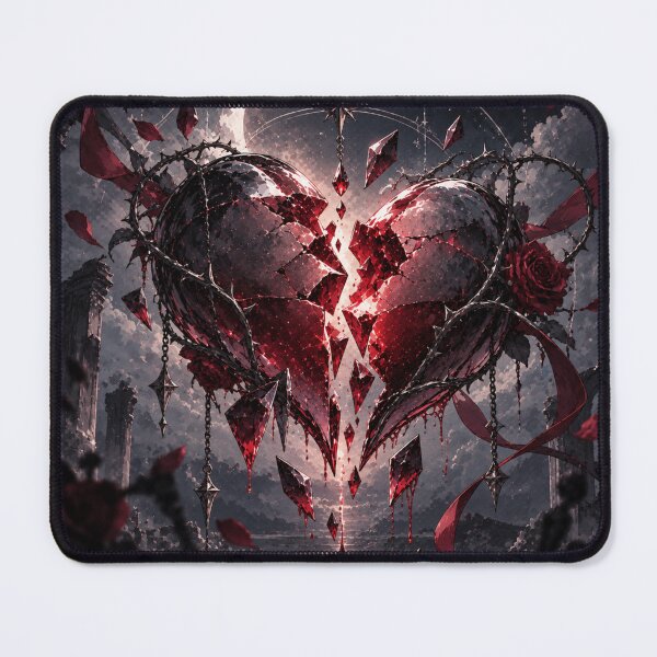 Item preview, Cracked Red Heart Wrapped in Sharp Black Thorns. designed and sold by MissYouONLY.