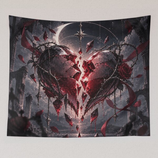 Item preview, Cracked Red Heart Wrapped in Sharp Black Thorns. designed and sold by MissYouONLY.